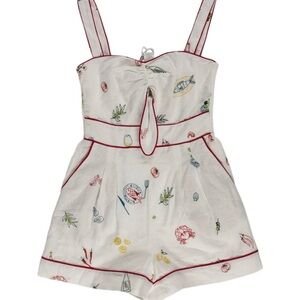 Caroline Constas Embroidered White Romper Small-New!